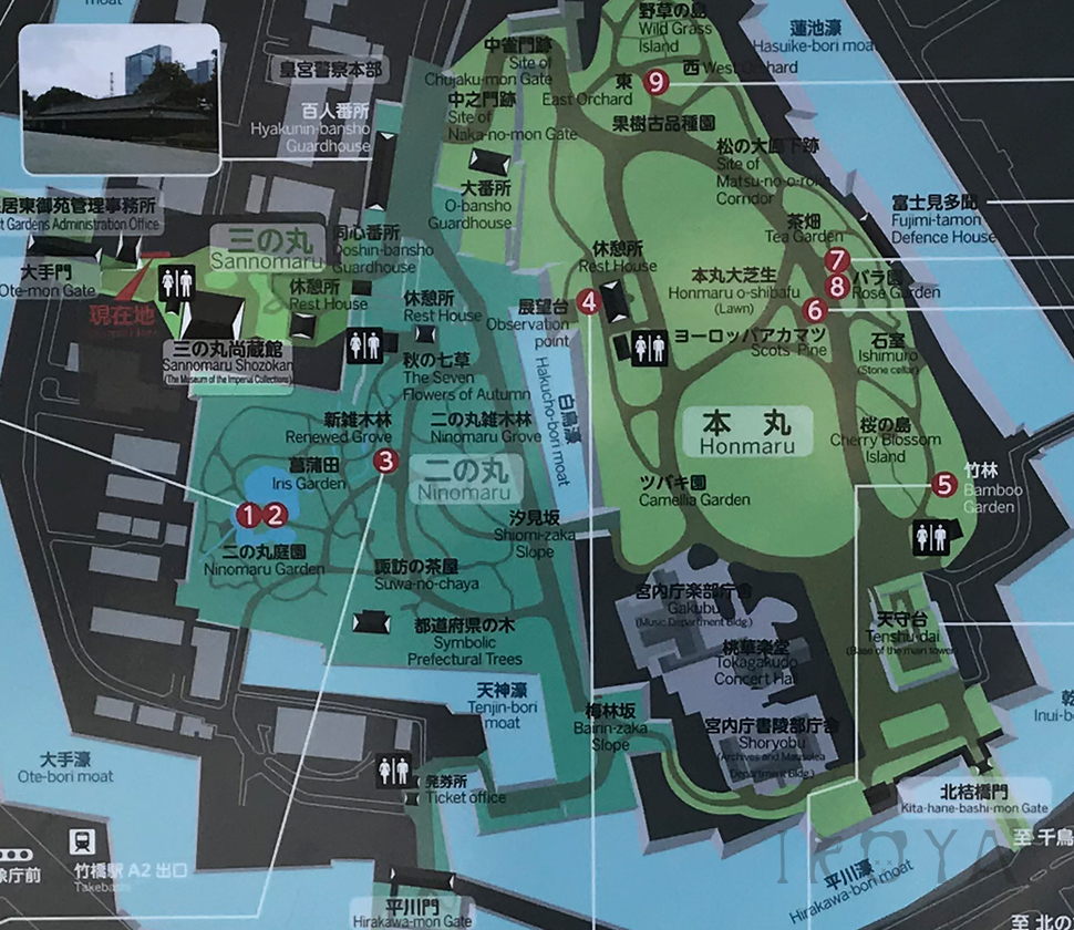 皇居東御苑の地図