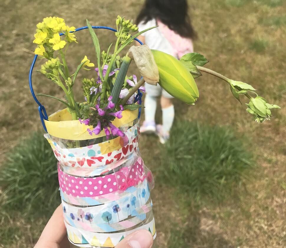 花かごのようなお散歩バッグ