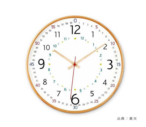 分表示も細かく示されている『知育時計・時計玩具』の参考画像（４）
