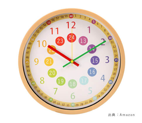 分表示も細かく示されている『知育時計・時計玩具』の参考画像（６）