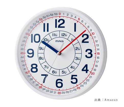 分表示も細かく示されている『知育時計・時計玩具』の参考画像（７）