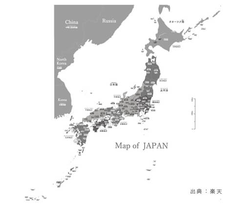 ウォールステッカーの『日本地図』の参考画像（１）