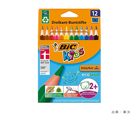キッズ さんかく軸色鉛筆12色