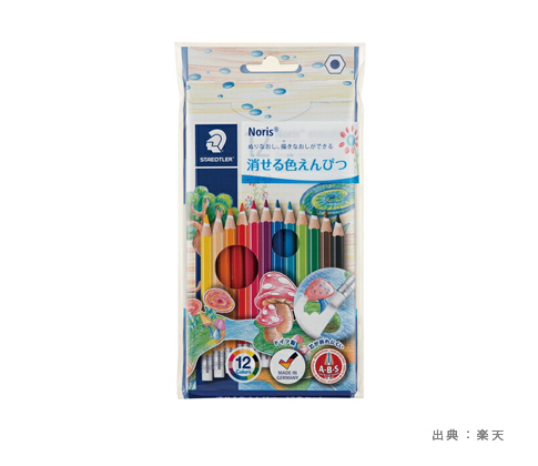 ノリス 消せる色鉛筆12色