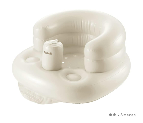 空気を抜いて小さくしまえるふかふかベビーチェアKの例