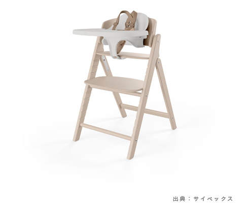 ベビーセットとトレイ付きのクリック＆フォールドの例
