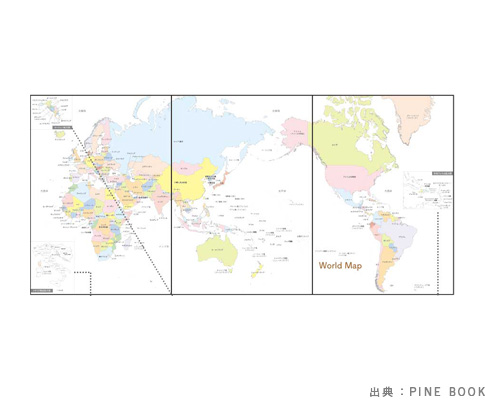 貼ってはがせる知育ポスターステッカー 世界地図 t419018-n