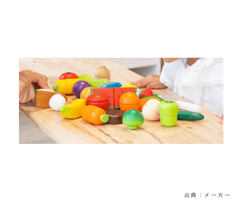 ウッディプッディ はじめてのおままごと 食材セット(包丁付き)