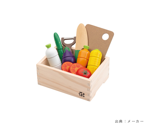 ウッディプッディ はじめてのおままごと サラダセット 木箱入り